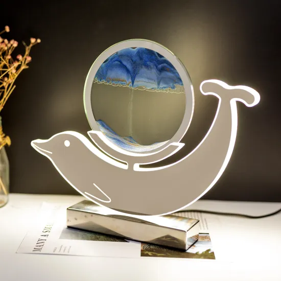 Dolphin DC5V LED Table Light - 3D Dynamic Hourglass Sand Art