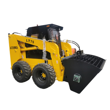 LTMG LT75 Chinese Wheel Type Construction Machinery: Diesel Skid Steer Loader with Optional Bucket and Mixer Attachments