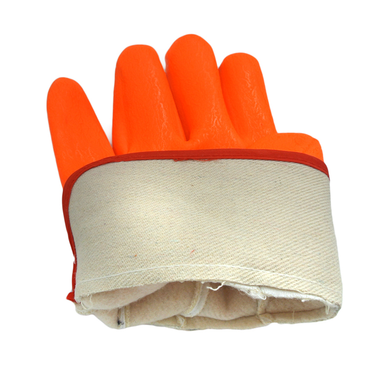 Guantes de protección de manos resistentes al pvc fluorescentes