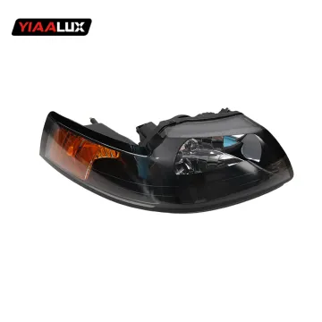 Apply for Ford Mustang Pair Clear Lens Chrome Headlights Fit LHD 1999-2004