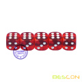 3/4" (19 mm) Round Red Transparent Casino Dice