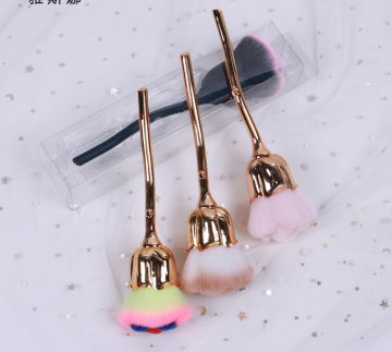 Pro Rose Quartz Makeup Brushes: Foundation, Powder, Blush, and Contour Set