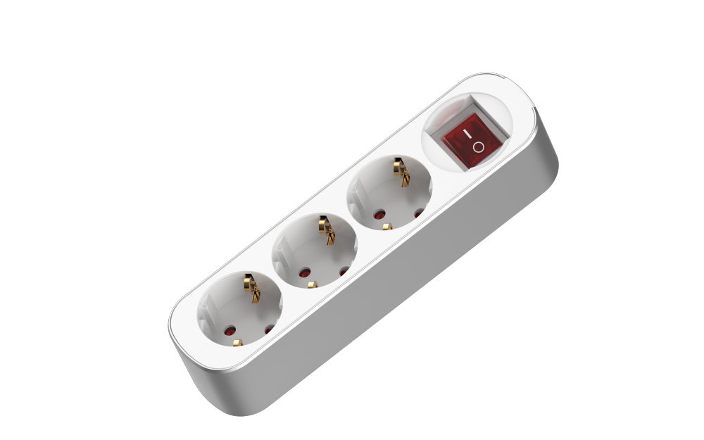 แถบพลังงาน 3-socket ของเยอรมนี