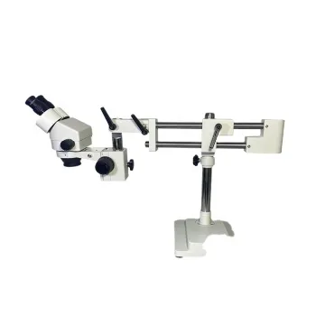 7X-45X Zoom Stereo Microscope with Double Pole Universal Boom Stand for Repairing
