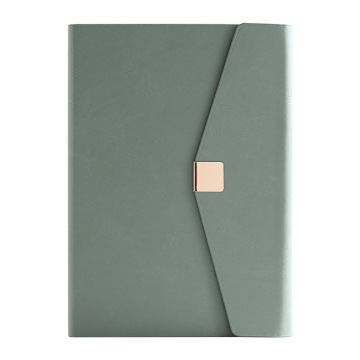 Notebook per uffici commerciali per uomini professionisti: A5 Blocco note a tre volte in pelle PU con fibbia magnetica per riunioni