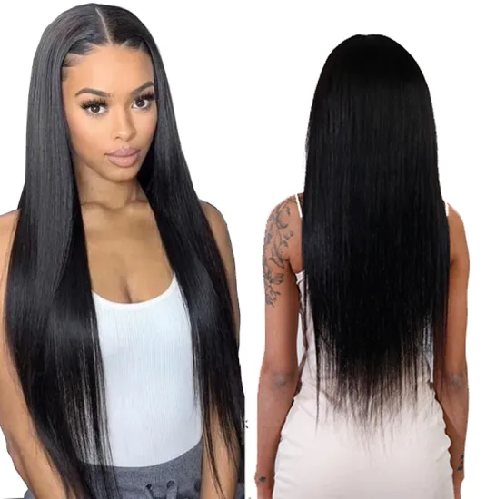 Uniky Long Straight Lace front Wig Human Hair Black Straight Wig for Black Women 13x4 Lace Closure Hair 150% Density