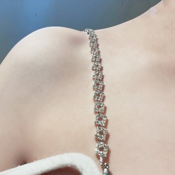 Brave Light Square Strap Bra Dress Jewelry Hollow Sexy Rhinestones Body Chain Bikini Accessories