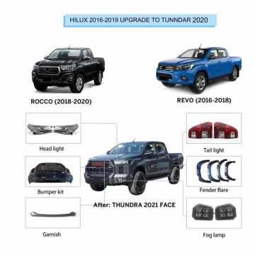 Hilux 15-19 Kit de cuerpo Tundra actualizado para accesorios 4x4