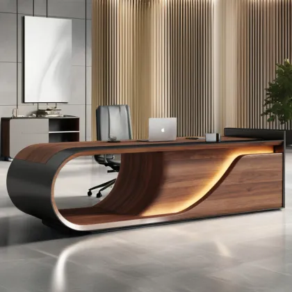 WESOME Solid Wood Executive Desk