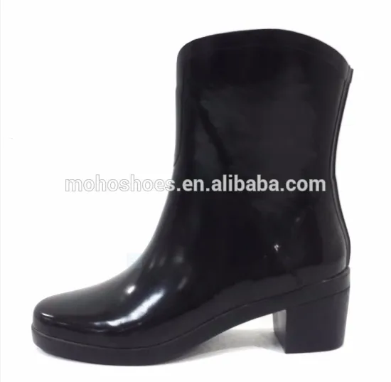 high heels women rubber rain boots