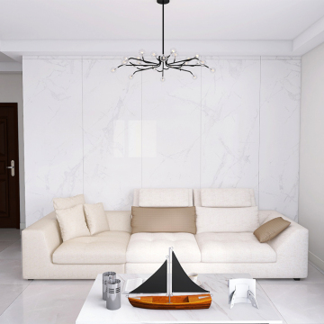 Modern 6mm Sintered Stone Tile - Glossy Polished Porcelain Carrara White Wall Tile