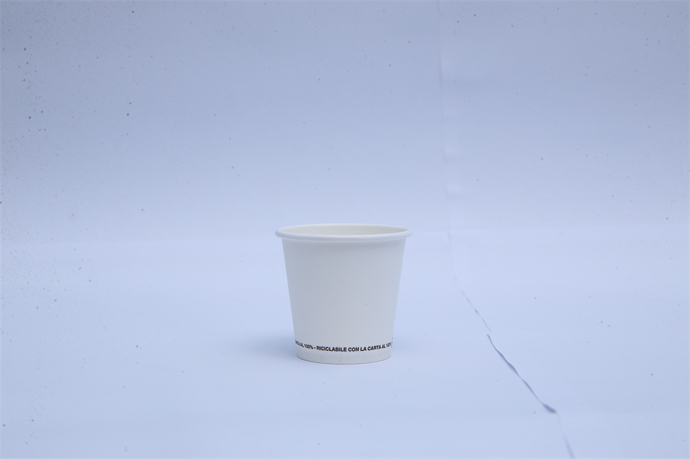 Disposable white paper cup