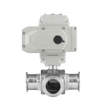 Sanitary en acier inoxydable3 Way Clamp Electric Ball Valve