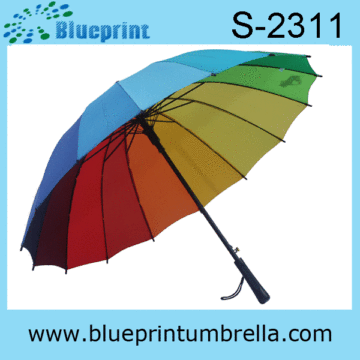 fashion lady rainbow umbrella