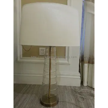 Transparent glass table lamps with fabric lampshade