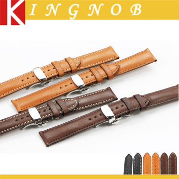 18mm to 22mm Handmade France Calf Leather Strap Watch Band