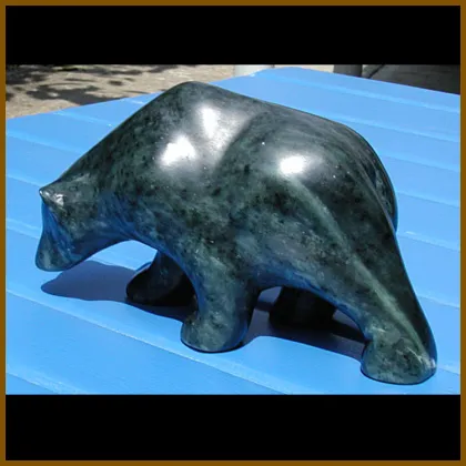 Custom natural black stone bear statue for sale