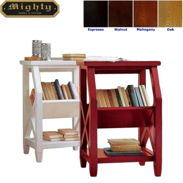 2 Tier Book Holder Magazine Rack Wood Sofa Side Table