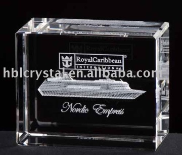 crystal engraved block