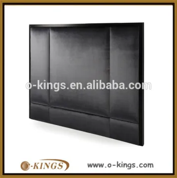 High gloss black wood frame hotel fabric headboard