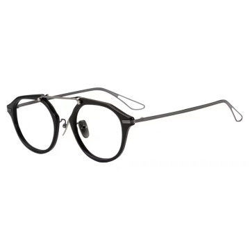 Acetate Titanium Big Circle Designer Optical Glasses