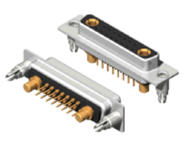 17W2 D-Sub Mixed Contact Connectors Vertical Mount Female