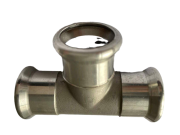 Material 316 Straight Compressed Tee Fitting Size DN25