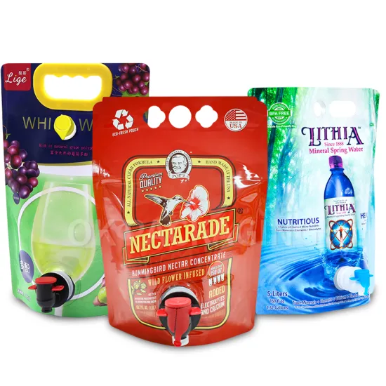 Custom Aluminium Foil Doypack BIB Packaging for Wine, Mineral Water, Vodka