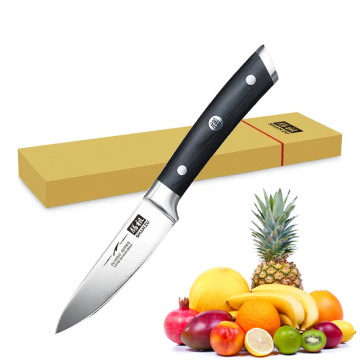 SHAN ZU German Stainless Steel Knives with Pakka Wood Handle - Best 3.5 inch Kitchen Fruit Paring Knife for Home Sale