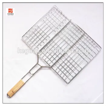 B-028 good quality wooden handle stainless steel barbecue