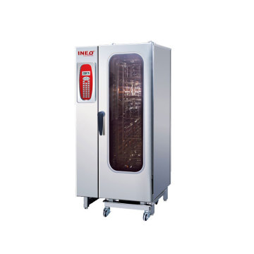 Commercial Electric or Gas Combi Oven Steamer with 20 Trays Computer Panel