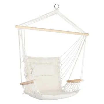 Hanging Arm Swing Chair: BODI Canvas Hammock Chair Swing Seat with Wooden Stick