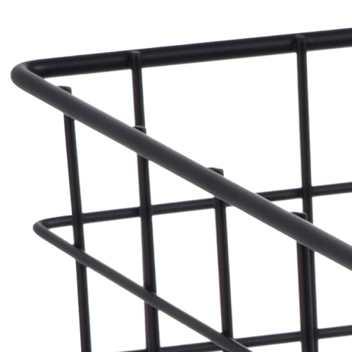 Sterilization Wire Mesh Storage Basket for Food Service Bathroom Kitchen Laundry Small Size Rectangular Black Steel Grid Wire Mesh Storage Basket Manufactory