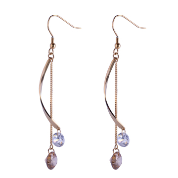 Fashion Jewelry Elegant Crystal Beaded Long Earrings for Women