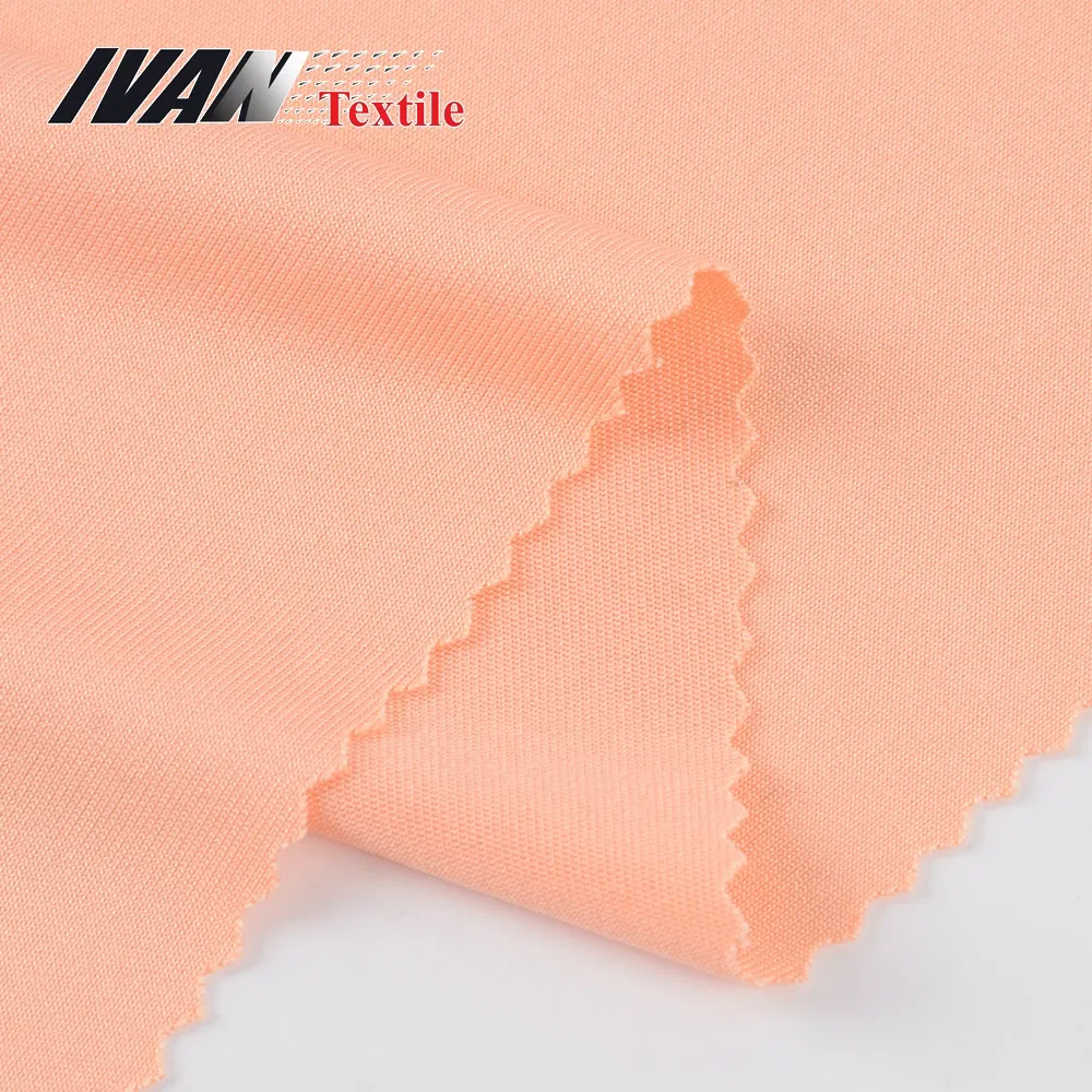 ผ้าสแปนเด็กซ์โพลีเอสเตอร์เจอร์ซีย์เดี่ยวย้อมธรรมดาผ้าถัก DTY