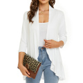 Women's Sleeve Draped Ruffles Front Cardigan