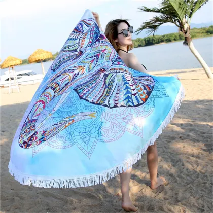 City Style Cotton on round beach towel Company