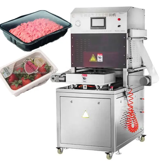 Electric Vacuum Skin Pack Sealer for Food - Foil Meal Pneumatic Tray Sealer New Condition for Paper and Wood Packaging
