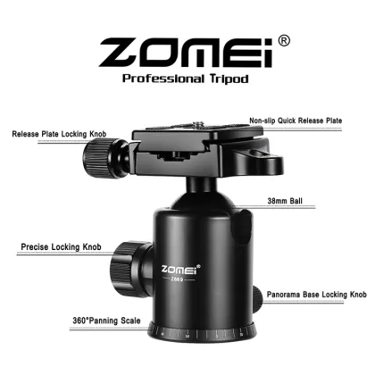 Lightweight Professional Fashion Tripod with 360 Panorama Ball Head for Hiking and Hunting