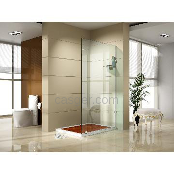 Fully frameless walk in shower enclosure