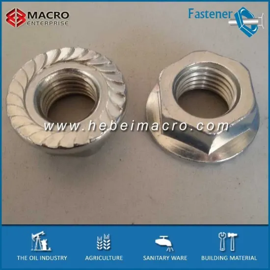 BS carbon steel high tensile grade hexagonal flange locking nut