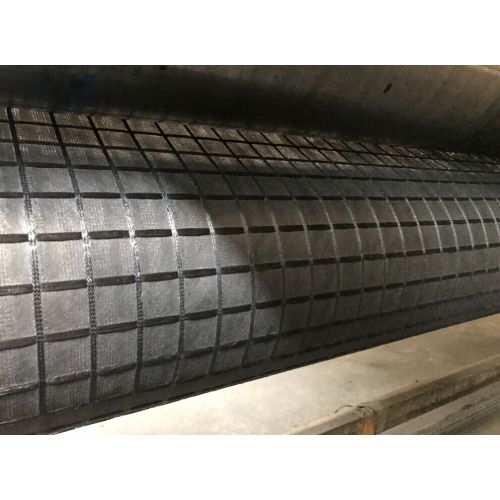 Belagd polyester Geogrid med Spunbond fiberduk Geotextil