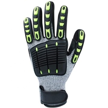 High Performance HPPE Cut-Proof TPR Impact Resistance Heavy Duty Industrial Black Nitrile Gloves ODM Gujia