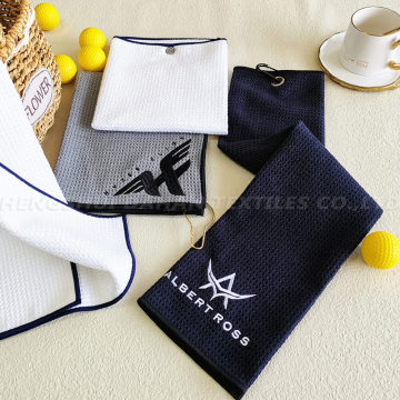 Embroider Solid color microfiber golf towel