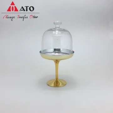 Electroplate Gold Glass Cake Set