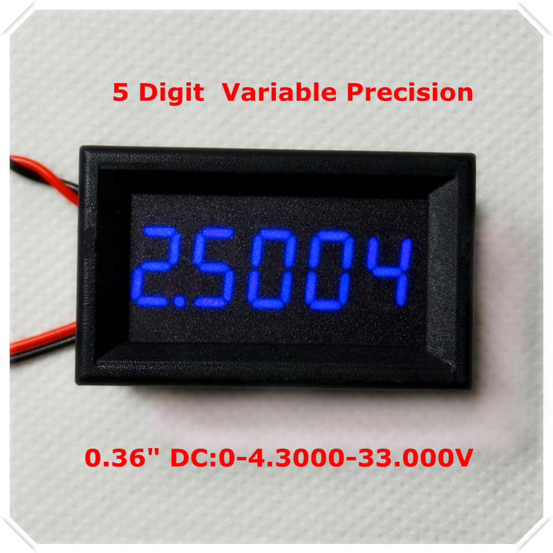 RD 4 Wires 0.36" Variable Precision DC 0-33 V Digital Voltmeter voltage panel meter led display Color [ 4 pieces / lot]
