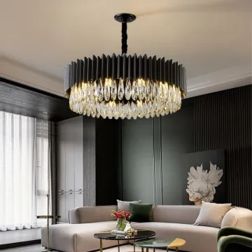 Modern Luxury Black Metal Chandelier for Living Room Decor