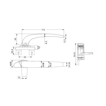 Puxador de janela de 7 formas upvc