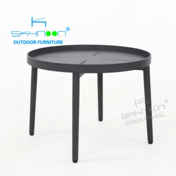 Luxury Aluminium Round Side Table - Modern Metal Coffee Table for Garden Furniture (53102E)