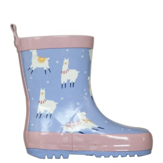 Wholesale Kids Rubber Rain Boots with Funny Sheep Prints and Handles